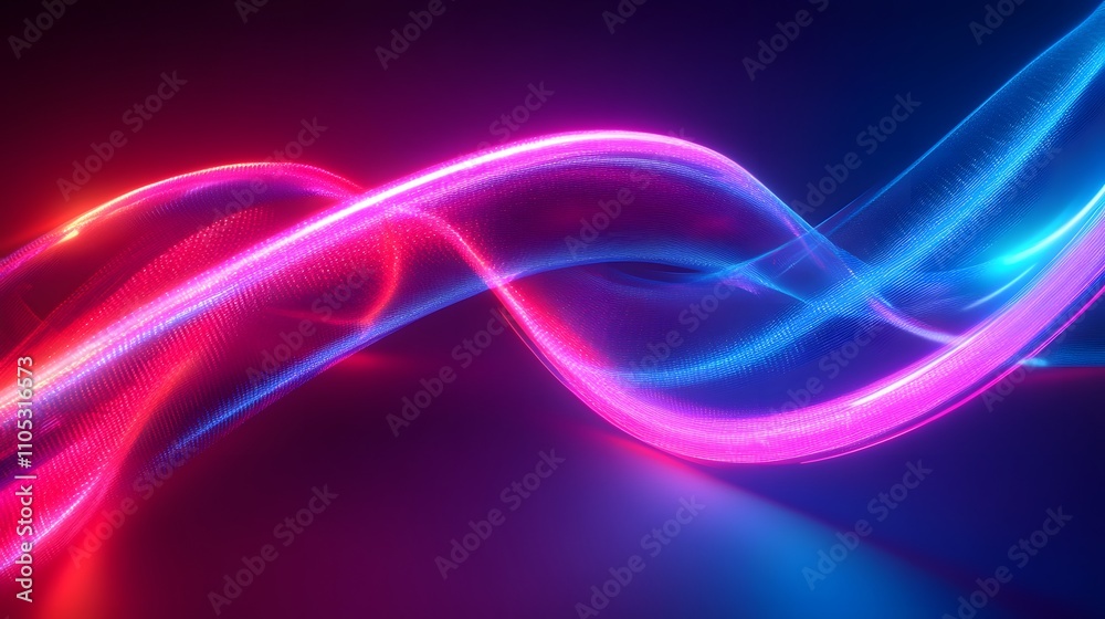 Abstract Neon Waves Flowing Dynamically In Space Abstract Neon Waves Flowing Dynamically In Space