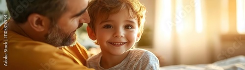 Child receiving care in pediatric ward, doctor s comforting touch, natural light photo