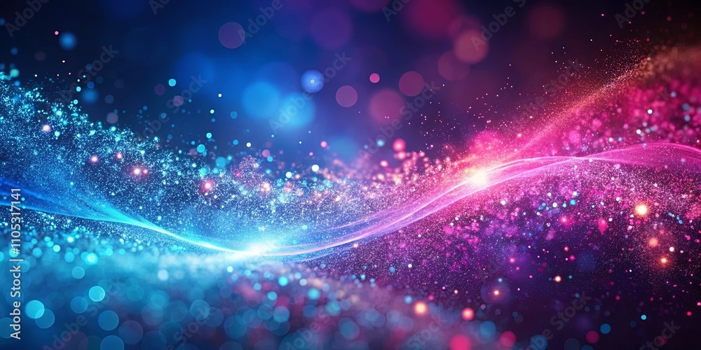 Abstract Cosmic Nebula Shimmering Blue and Pink Energy Wave Abstract Cosmic Nebula Shimmering Blue and Pink Energy Wave