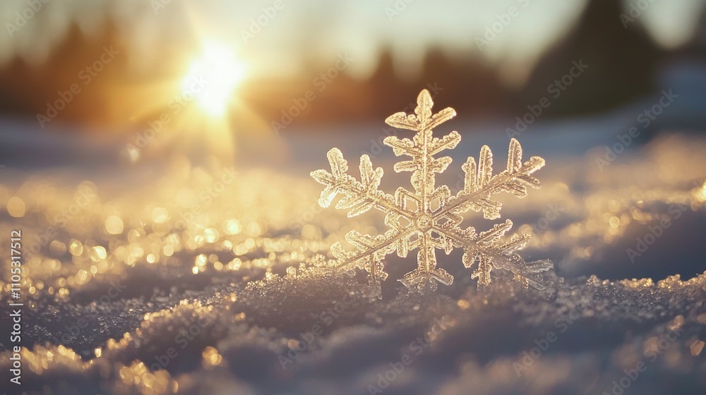 Snowflake sparkles in the sunlight winter landscape nature photography outdoor serenity Snowflake sparkles in the sunlight winter landscape nature photography outdoor serenity