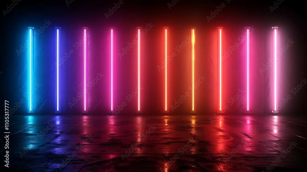 Futuristic Neon Flashes on Black Background for Motion Graphics and Digital Art Generative AI Futuristic Neon Flashes on Black Background for Motion Graphics and Digital Art Generative AI