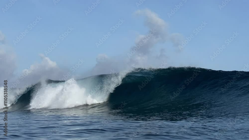 Slow motion video of blue sea wave from the water. High quality 4k footage Slow motion video of blue sea wave from the water. High quality 4k footage