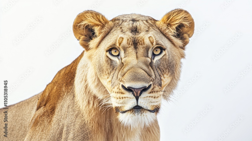 A Female Lion Gazing Directly at the Camera A Female Lion Gazing Directly at the Camera