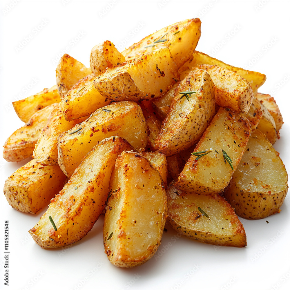 Delicious crispy roasted potato wedges kitchen food photography bright studio close-up ai generate cooking inspiration Delicious crispy roasted potato wedges kitchen food photography bright studio close-up ai generate cooking inspiration