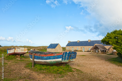 Restored fishing village of Meneham at Kerlouan coast, Finistère, Brittany, France photo