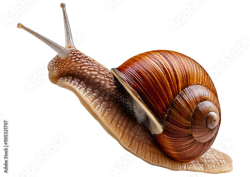 Garden snail isolated on a transparent or white background photo