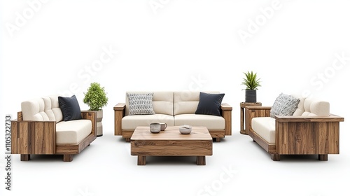 Fototapeta Naklejka Na Ścianę i Meble -  Modern furniture set isolated on white background
