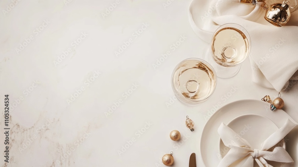 a classy top view new year celebration setup with copy space a classy top view new year celebration setup with copy space