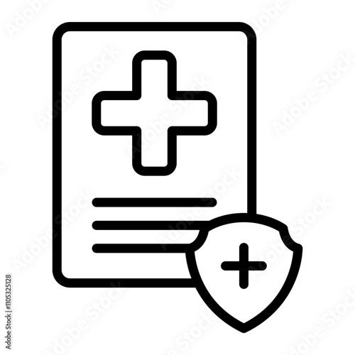 Health Insurance Vector Line Icon Design