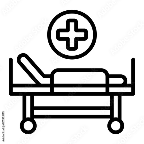 Hospitalization Vector Line Icon Design
