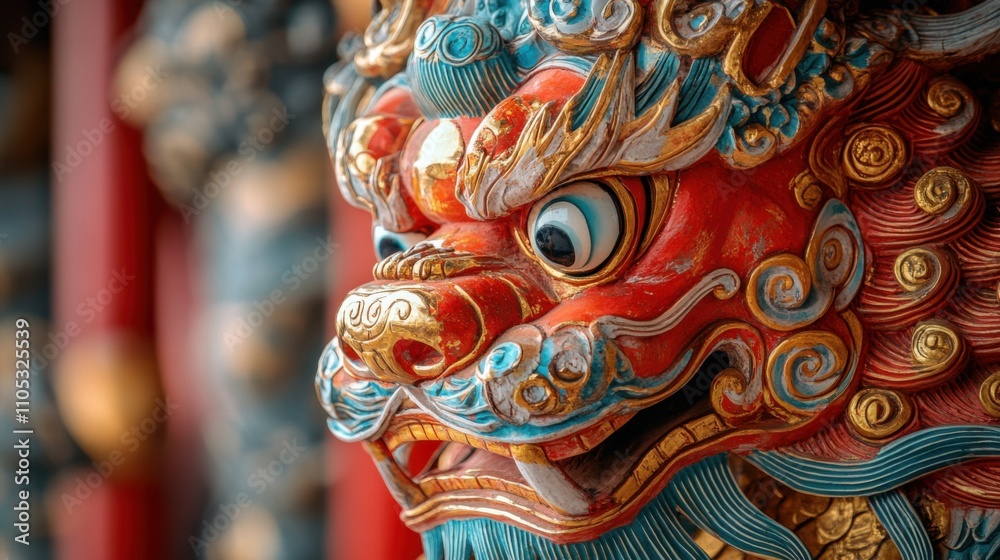 Chinese New Year lion head artistry Chinese New Year lion head artistry