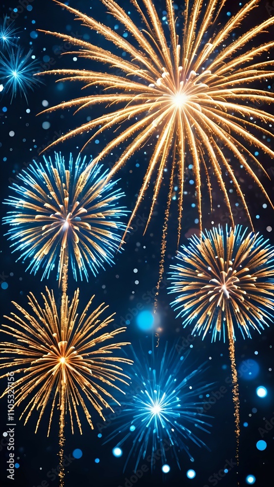 Naklejka premium fireworks on the black background