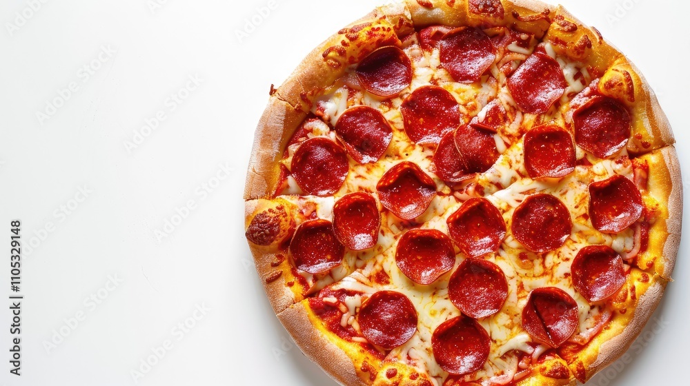 Pepperoni Pizza on a White Background Pepperoni Pizza on a White Background