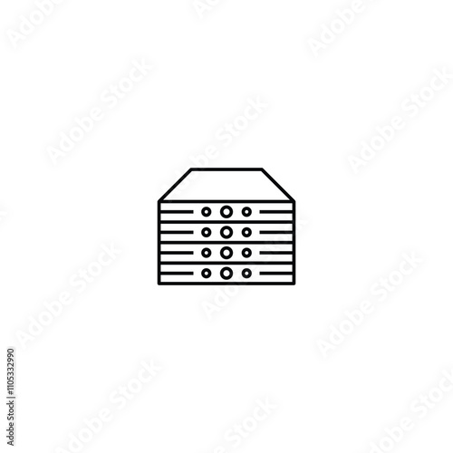 A clean vector storage icon, suitable for data management, cloud storage, technology apps, and digital organization projects