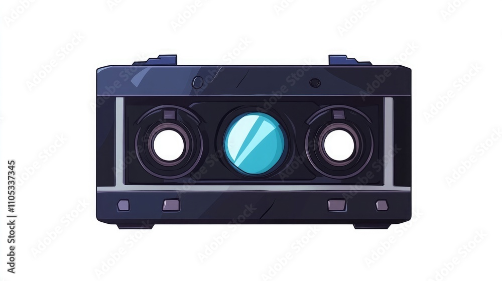VHS cassette showcasing retro media storage design on white background VHS cassette showcasing retro media storage design on white background