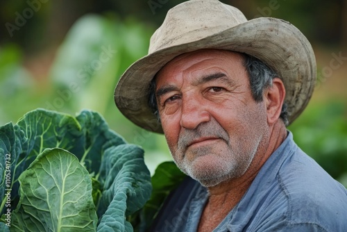 Collards. Fresh and Close Crop for Agriculture and Gardening Concept