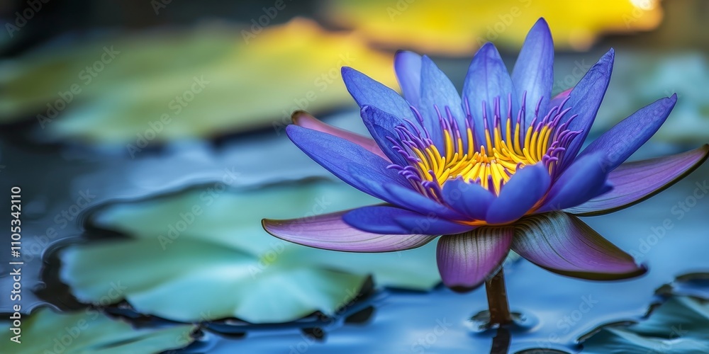 Beautiful water lily captured in close up, showcasing the intricate details and vibrant colors of the water lily in a serene garden pond setting. The water lily adds charm to the pond s ambiance. Beautiful water lily captured in close up, showcasing the intricate details and vibrant colors of the water lily in a serene garden pond setting. The water lily adds charm to the pond s ambiance.