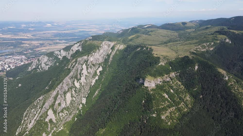 Amazing Aerial Summer Landscape of Vratsata pass at Balkan Mountains, Bulgaria Amazing Aerial Summer Landscape of Vratsata pass at Balkan Mountains, Bulgaria