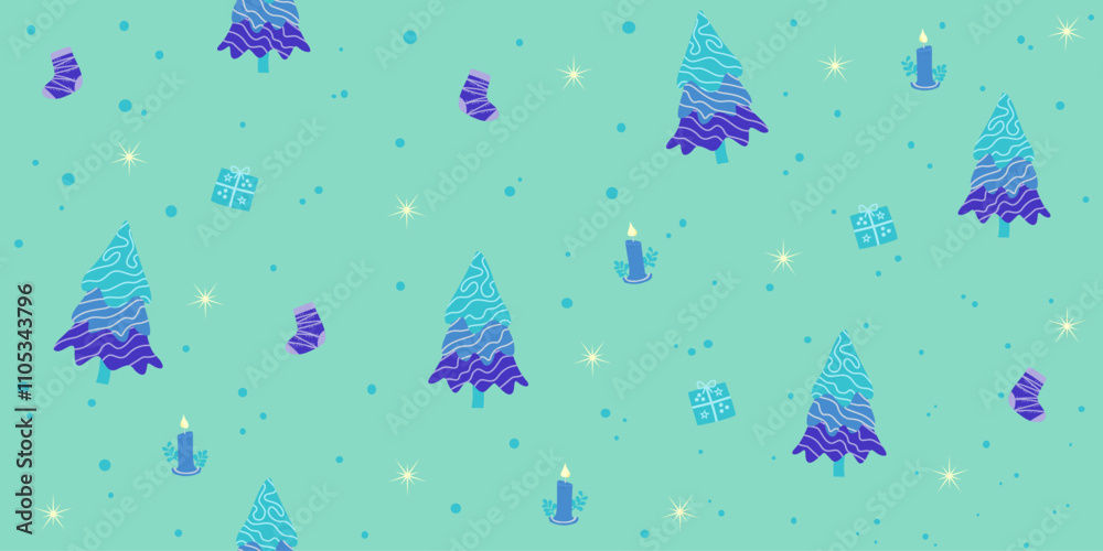 Seamless pattern abstract Christmas ornament celebration on green background Seamless pattern abstract Christmas ornament celebration on green background