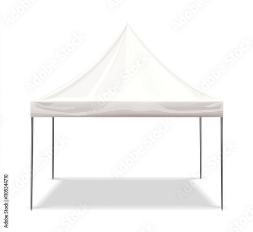 A flat, white vector canopy tent with no shadows or gradients, professionally lit.