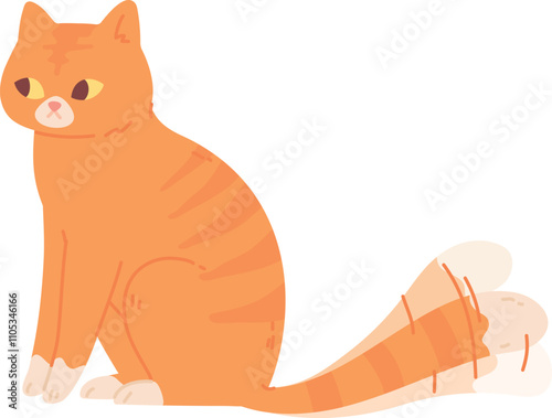 Stressful cat. Annoyed or tired animal pose icon