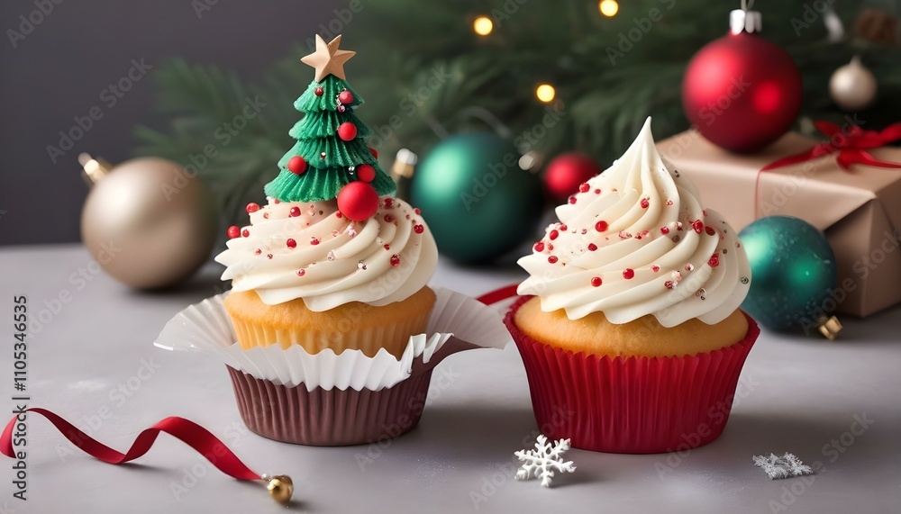 christmas cupcakes on a plate
