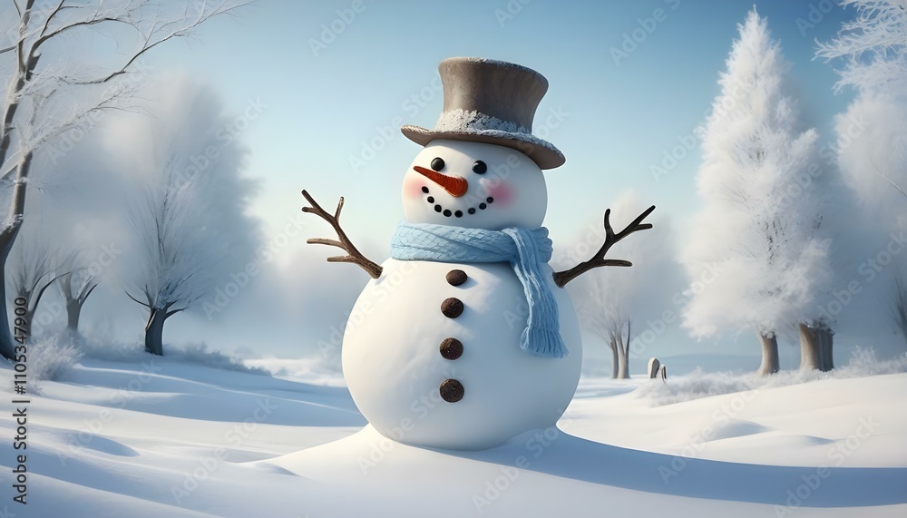 Obraz premium snowman in the snow