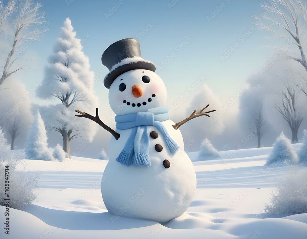 Obraz premium snowman in the snow