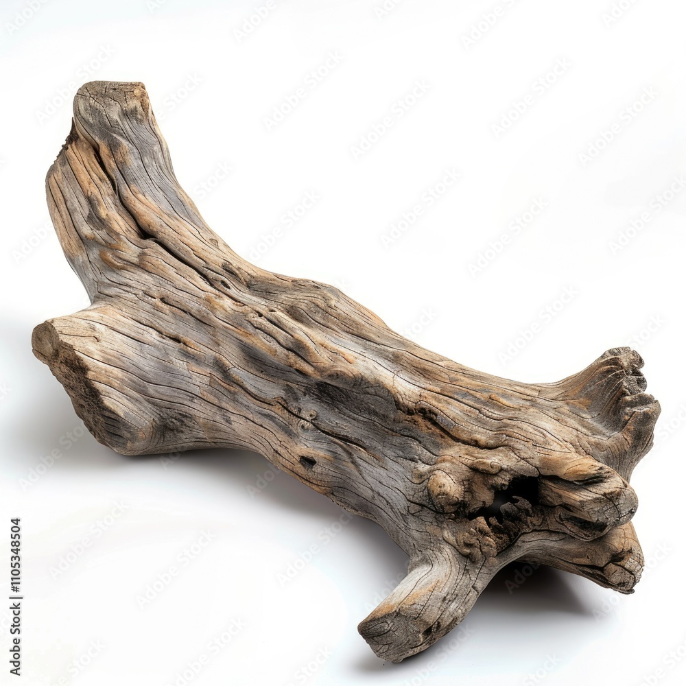 Driftwood piece isolated on white background. Driftwood piece isolated on white background.