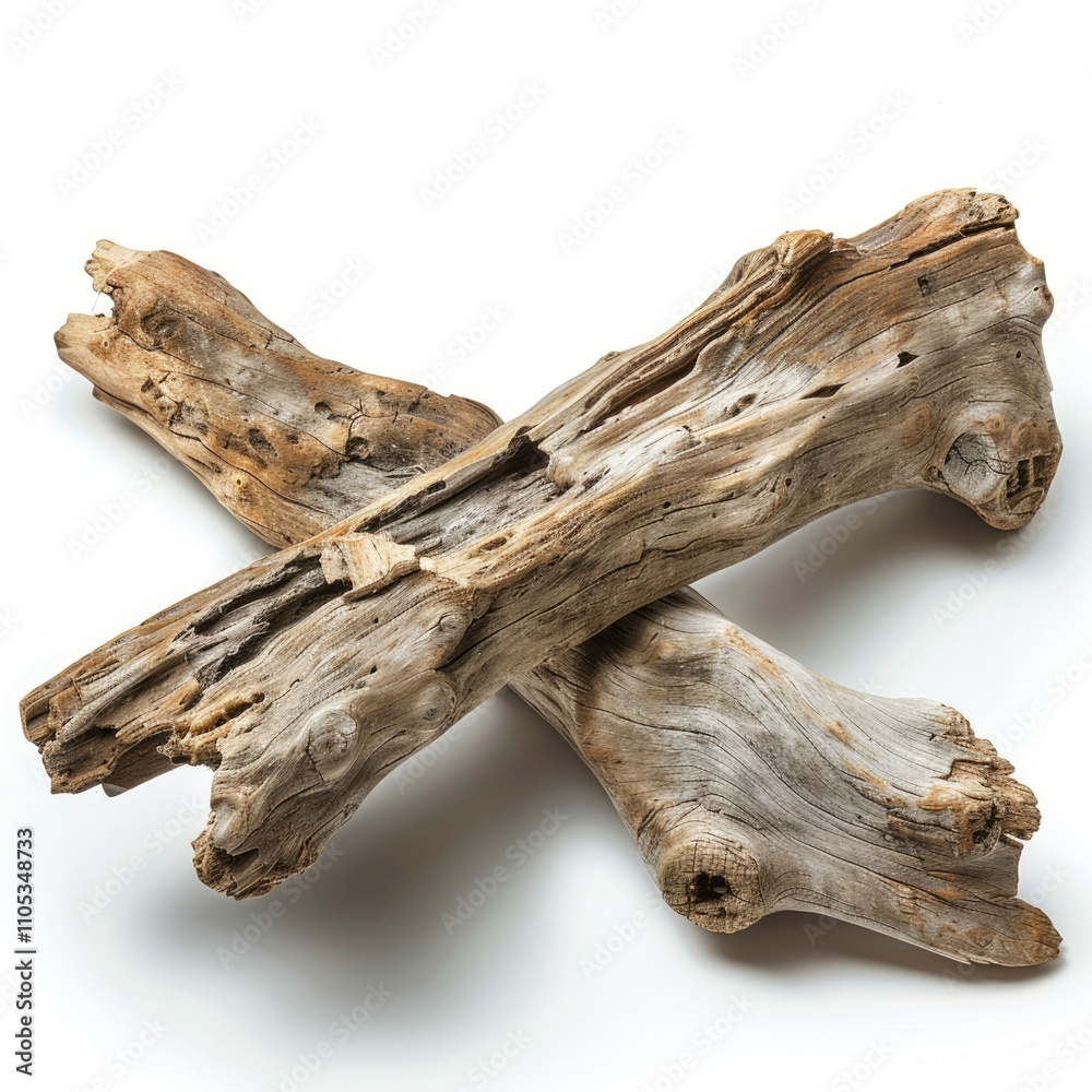 Driftwood piece isolated on white background. Driftwood piece isolated on white background.