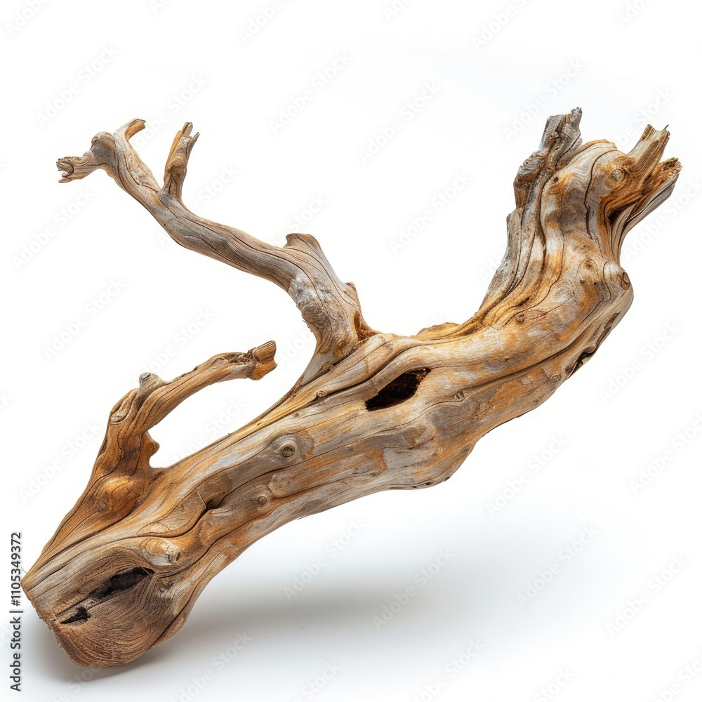Driftwood piece isolated on white background. Driftwood piece isolated on white background.