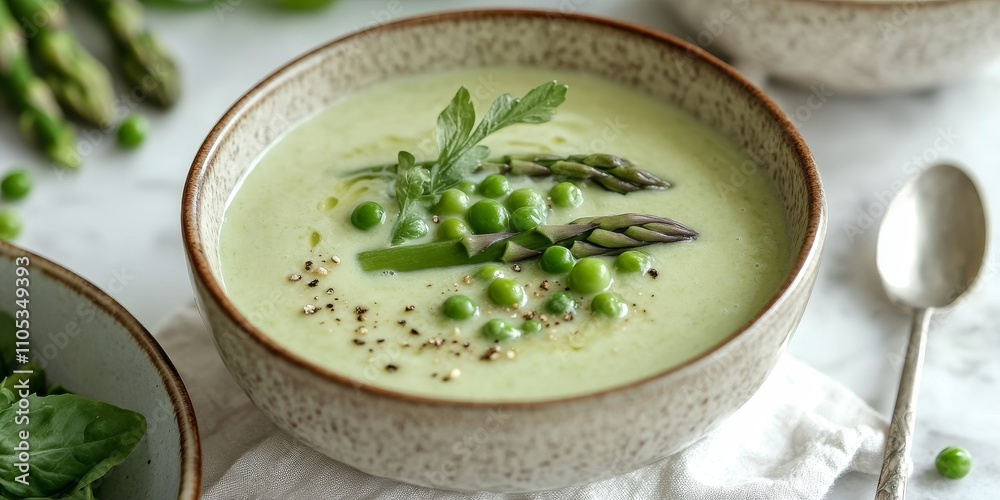 Refreshing cold yogurt soup featuring vibrant peas and tender asparagus, this delightful cold yogurt soup is perfect for a light meal or appetizer, highlighting the fresh flavors of peas and Refreshing cold yogurt soup featuring vibrant peas and tender asparagus, this delightful cold yogurt soup is perfect for a light meal or appetizer, highlighting the fresh flavors of peas and
