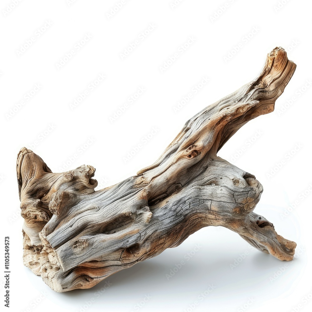Driftwood piece isolated on white background. Driftwood piece isolated on white background.