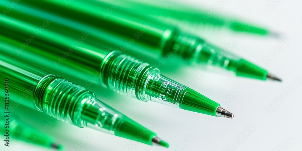Green ball pens displayed against a white background, showcasing the vibrant color of the ball pens. These green ball pens offer a stylish writing option for various uses. Green ball pens displayed against a white background, showcasing the vibrant color of the ball pens. These green ball pens offer a stylish writing option for various uses.
