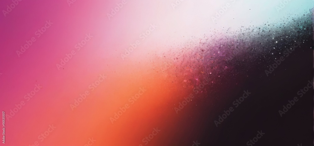 Abstract Gradient Background in Pink, Orange, and Black with Dreamy Texture and Serene Mood, Scattered Dots in Corner. Abstract Gradient Background in Pink, Orange, and Black with Dreamy Texture and Serene Mood, Scattered Dots in Corner.
