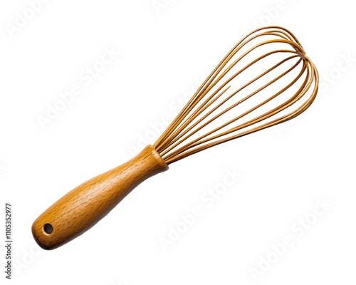 a whisk with a wooden handle photo