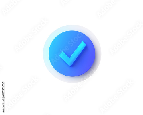 a blue check mark in a circle