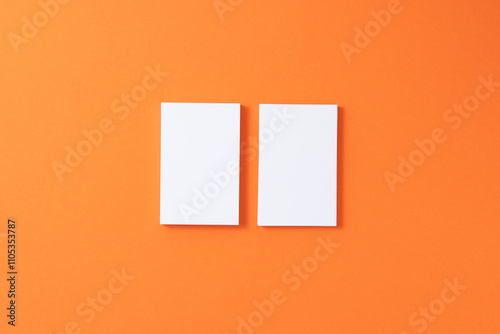 Two Blank White Business Cards