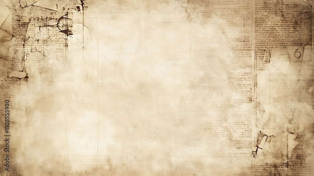 Fototapeta premium Explore the rich textures of vintage newspaper paper.