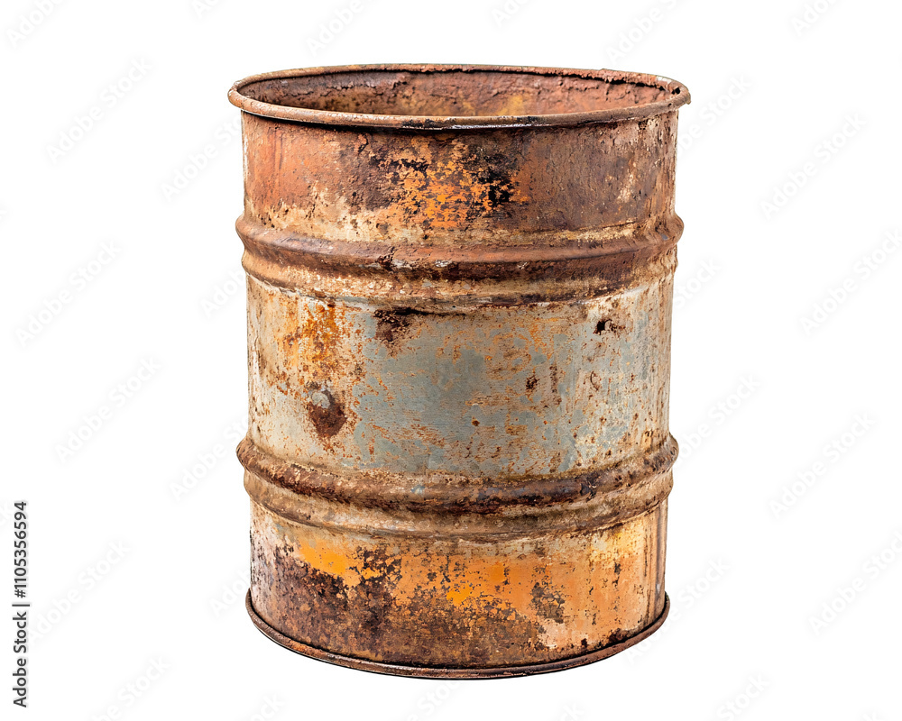 a rusted barrel with a white background a rusted barrel with a white background