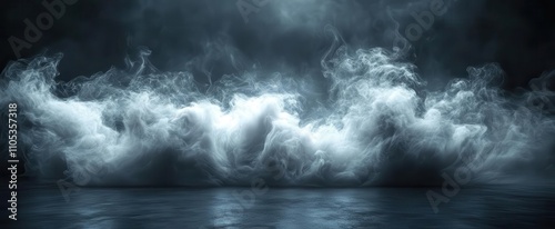 abstract smoke formation in shades of gray swirling against a dark backdrop creating a captivating and mysterious atmosphere ideal for artistic interpretations