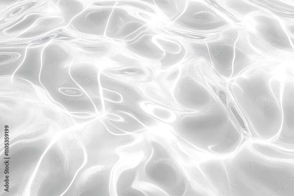 Obraz premium Abstract white water texture with light reflections. Fluid design with flowing lines, soft light. Dynamic movement, light play. Modern, minimalist design. Great for backgrounds overlays. Elegant,