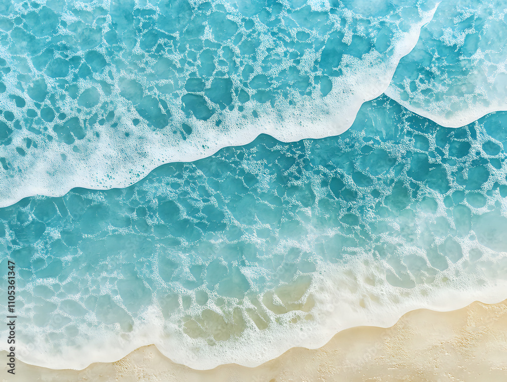 Fototapeta premium Vibrant Oceanic Textures Featuring Serene Sand and Wave Patterns with Refreshing Aqua and Blue Tones