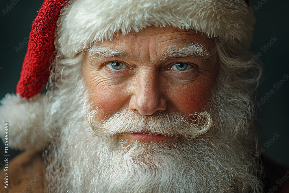 Portrait of traditional bearded Santa Claus with frosted beard children best friend, festive Christmas character, Generative AI Portrait of traditional bearded Santa Claus with frosted beard children best friend, festive Christmas character, Generative AI
