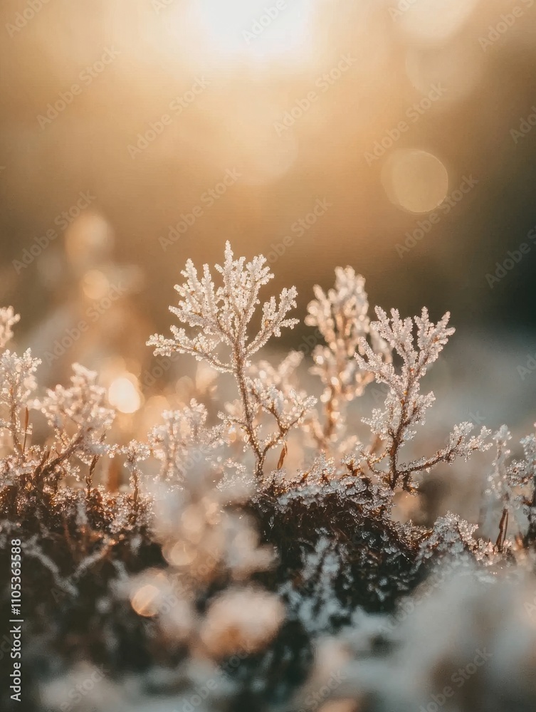 Frosty branches glowing in golden sunlight
Frosty branches glowing in golden sunlight