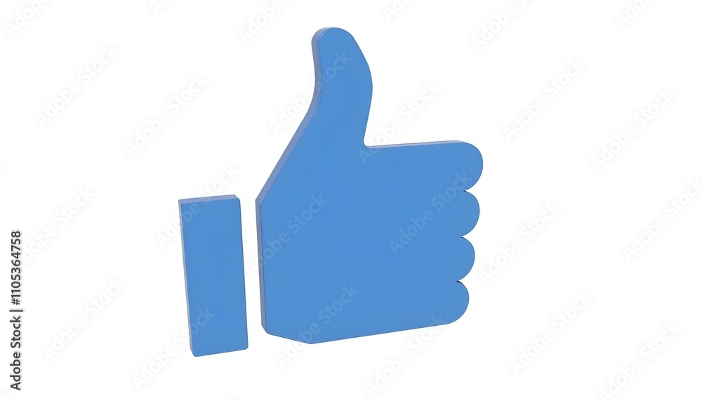 Blue like icon thumbs up social sign or notification button symbol graphic design element isolated on white favorite share background with speech bubble followers concept. 3D rendering. Blue like icon thumbs up social sign or notification button symbol graphic design element isolated on white favorite share background with speech bubble followers concept. 3D rendering.