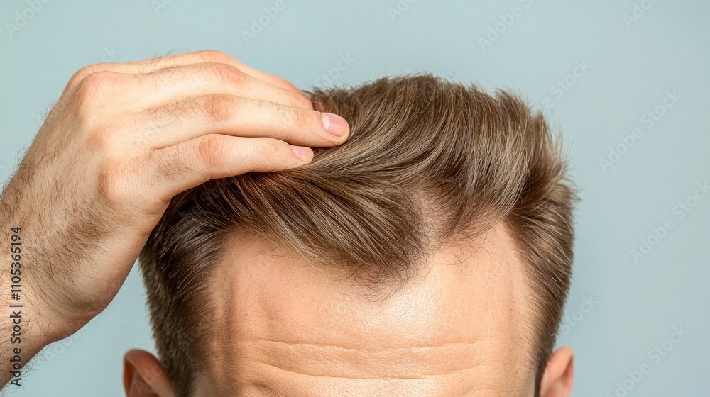 Fototapeta premium Dermatologist explaining impact of scalp infections, fungal infections causing hair thinning