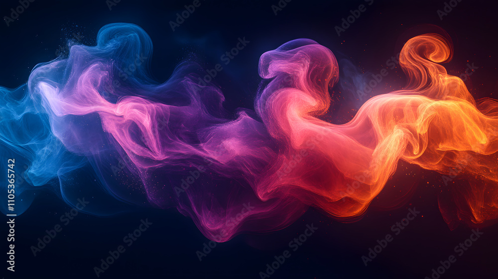 Surreal smoke-like patterns in luminous neon shades Surreal smoke-like patterns in luminous neon shades