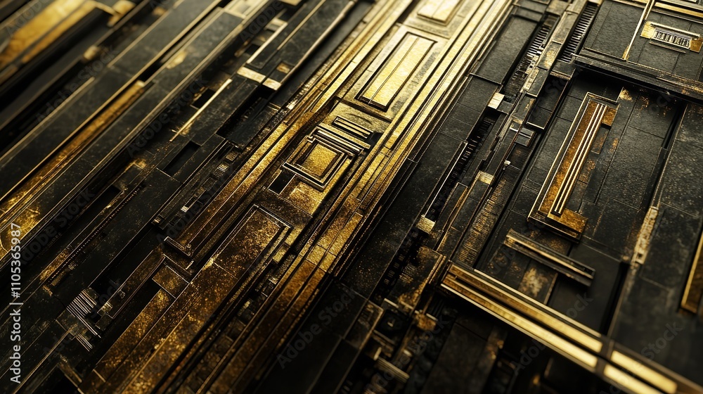 Golden metallic liquid forming abstract waves Golden metallic liquid forming abstract waves