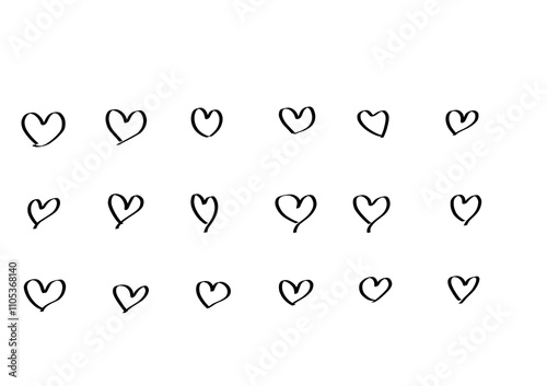 image vectorielle de cœurs de différentes formes, png, sur fond blanc